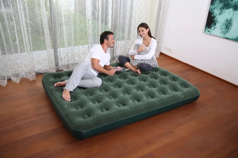 67555 Bestway queen Размер 203x152x22 см Флокированная воздушная кровать 8" x 60" x 8," быстрая зарядка-разрядка воздушный коврик надувная воздушная подушка wz насос