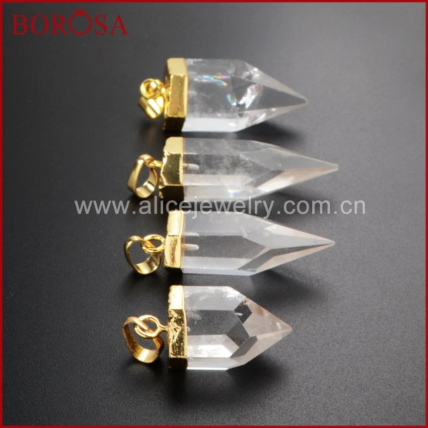 BOROSA Элегантный и стильный золотой цвет натуральный прозрачный белый кварц