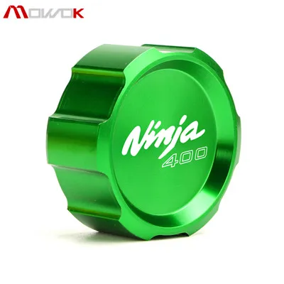 Rear green Мотоцикл Передний Задний резервуар тормозной жидкости крышка подходит для KAWASAKI NINJA 400 NINJA400 логотип ниндзя 400 - Цвет: Rear green