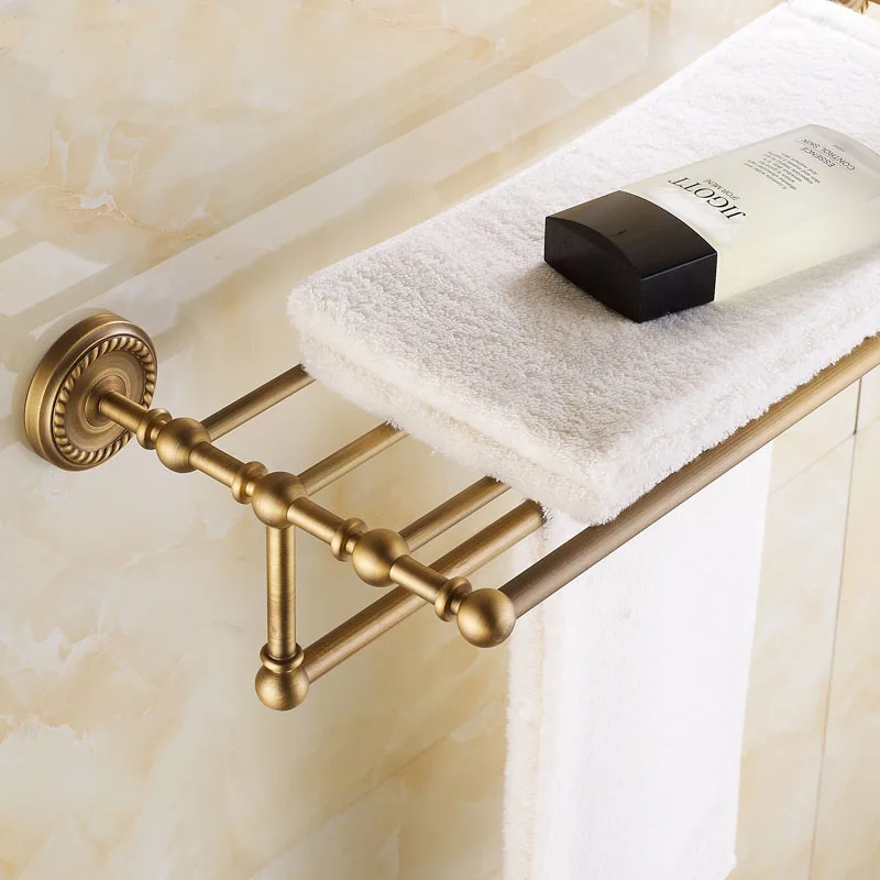 30 ~ 50 см латунный держатель для ванной комнаты квадратная антикварная Полка