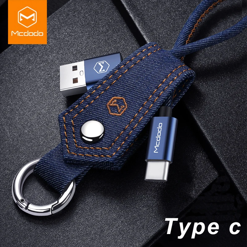 Кабель Mcdodo для зарядки и синхронизации данных Type C (USB C) 2 в 1 джинсовая ткань 15 см (0