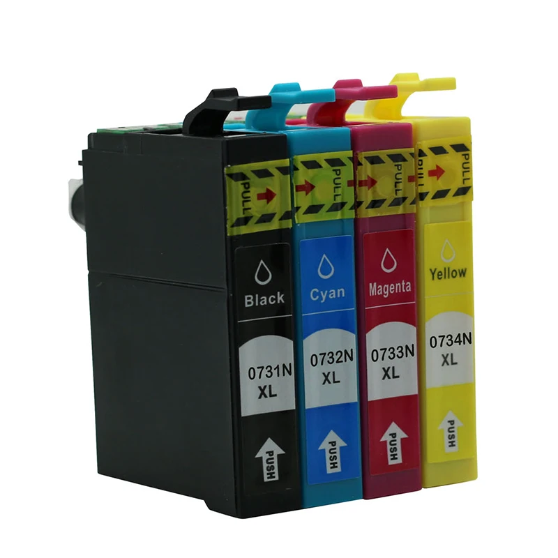 4 шт. совместимых чернильных картриджей epson 73n T0731N/T0732N/T0733N/T0734N для
