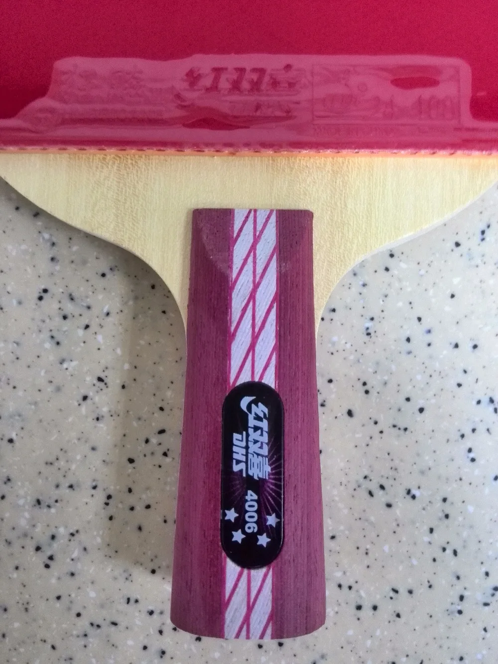 Популярные DHS ракетка для пинг понга Ракетки R4006 короткая ручка с импортом из