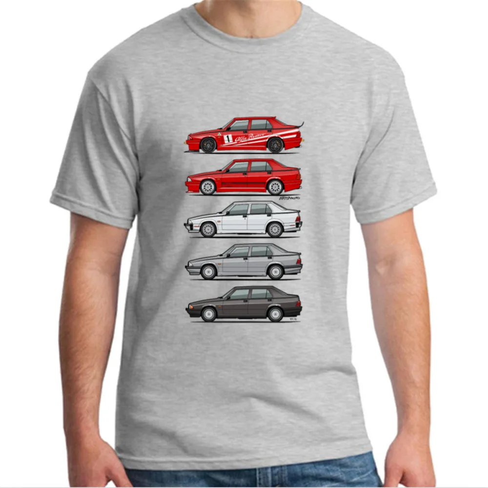Stack of Alfa Romeo 75 T Shirt Milano Tipo 16 Boy Cotton Short Sleeve Crewneck tshirt Adult Garment 2018 Graphic T-shirt For Men | Мужская