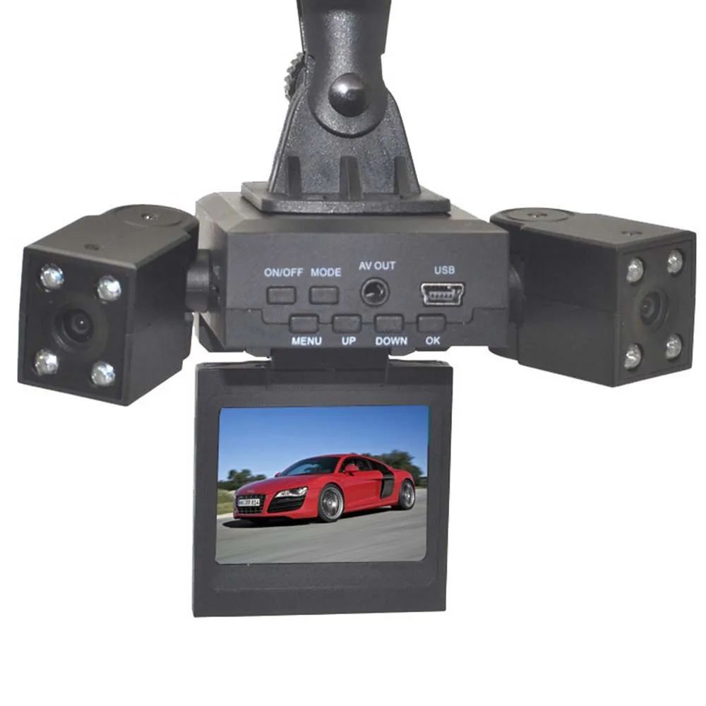 Видеорегистраторы для автомобилей Камера H3000 Двойной объектив 8 светодио дный ИК