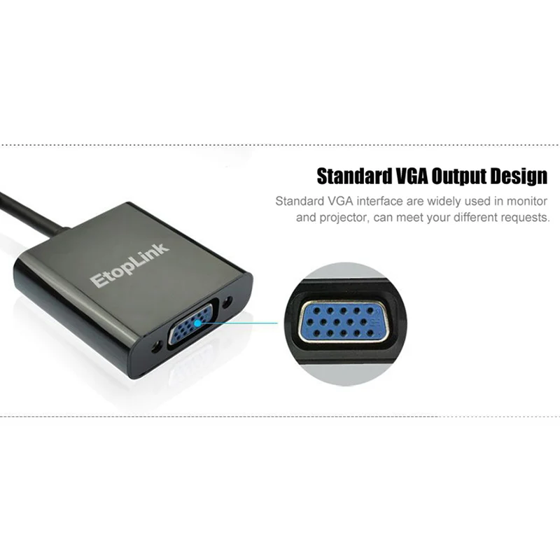 Адаптер EtopLink DP для VGA DisplayPort конвертер кабели мужчин и женщин 1080P HDTV MacBook проектор