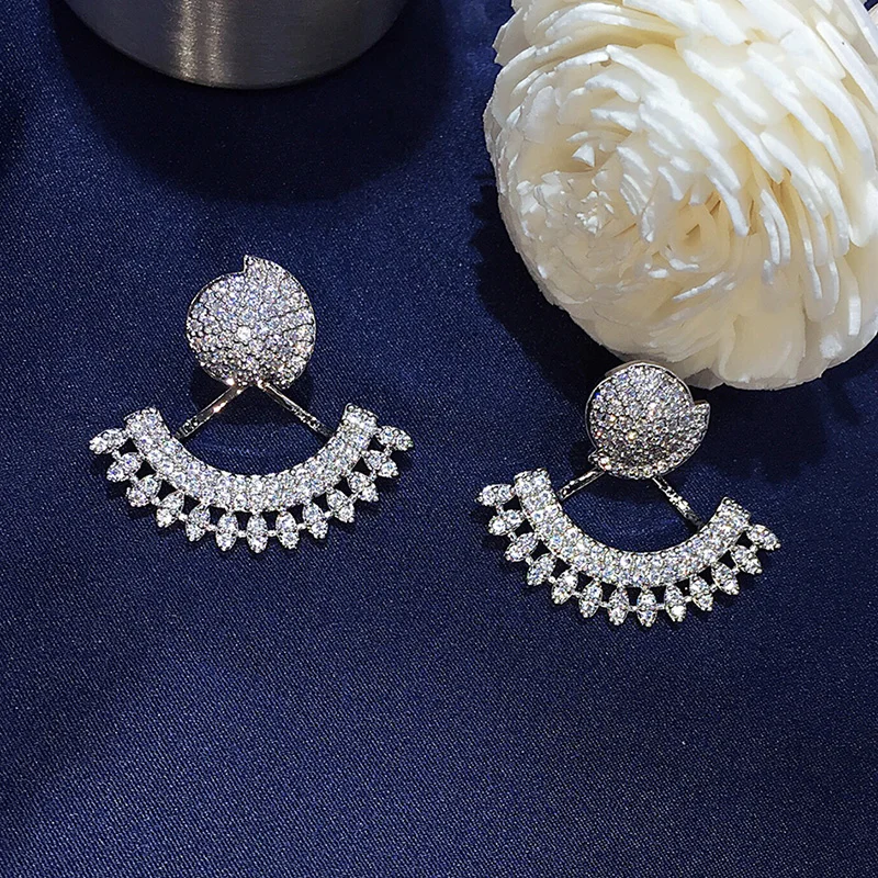 Женские серьги гвоздики с фианитами высокого качества|crystal stud earrings|stud earringsstud earrings