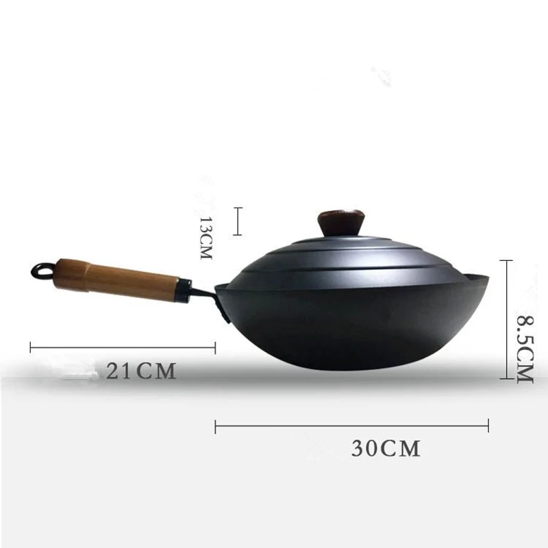 Мастер Звезда 30 см чугунные антипригарные Woks с крышкой Изысканная посуда Stew