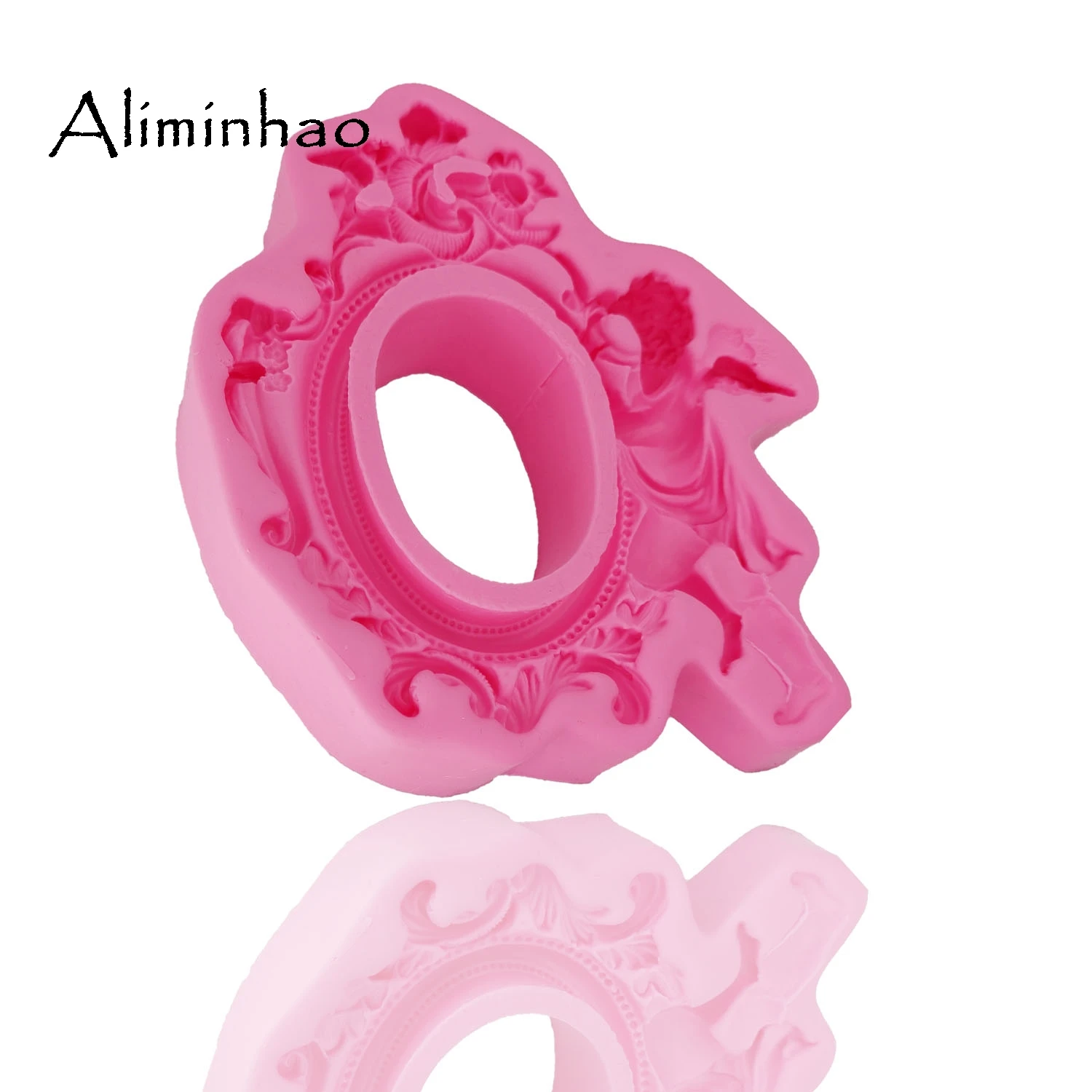 B1300 boy Angel and frame DIY Resin Clay Sugarcraft Mold fondant silicone mold for baby birthday cake decorating tools | Дом и сад