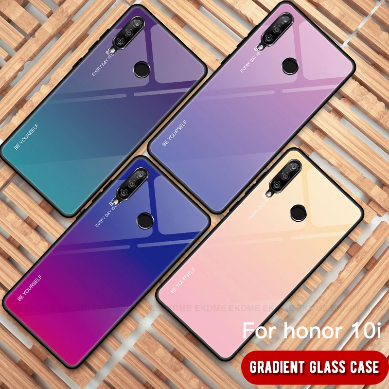 Чехол из закаленного стекла с градиентом для Huawei Honor 10i 20i 10 9 Lite P30 Pro P Smart Plus 2019 |