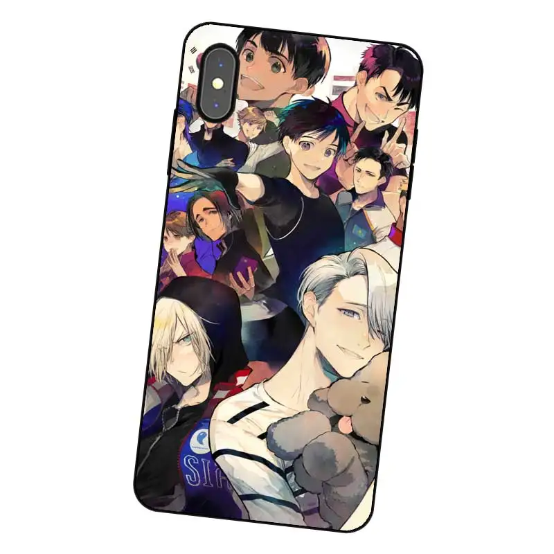 P249 силиконовый чехол Yuri On Ice Black для Apple iPhone 11 Pro XR XS Max X 8 7 6 6S Plus 5 5S SE |