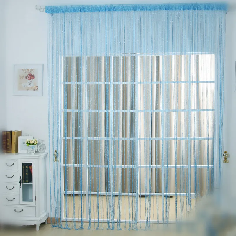 Solid Color String red curtains thread Widow Panels Screen House Curtains line curtain Room Blinds silver 246B | Дом и сад