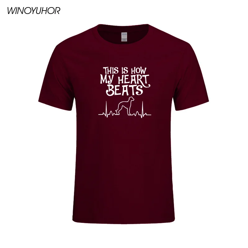

Heartbeat Of Dog T-shirt Men Harajuku Funny Print T Shirt Summer Casual Short Sleeve Top Tees Animals Lover Gift Tops Tee