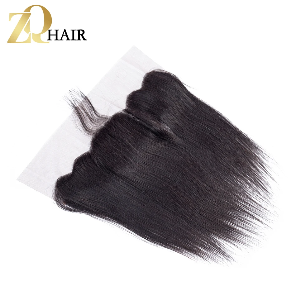 ZQ HAIR Pre- Colored Lace Frontal Closure 13X4 With Baby Hair Peruvian Straight 8-22inches Human Ear To Non-Remy | Шиньоны и парики