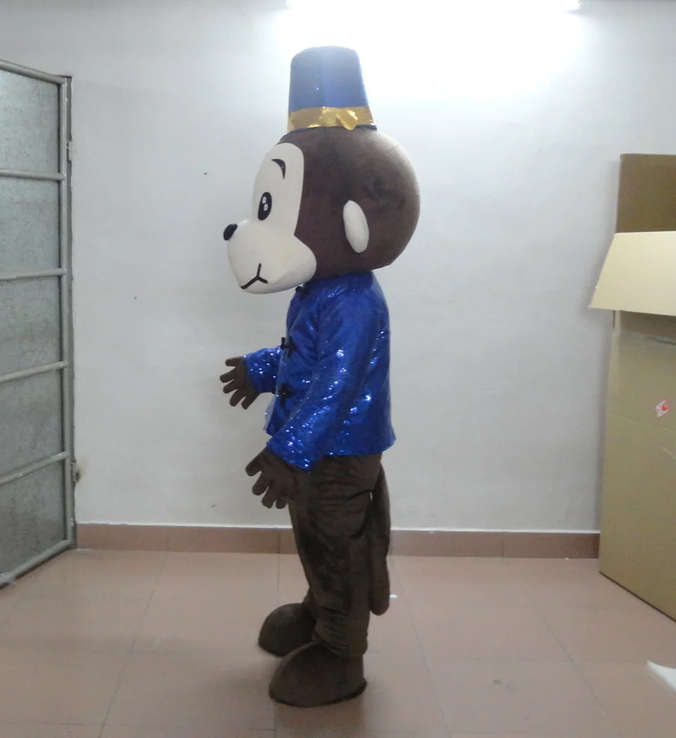 Синий 2017 маскарадный костюм обезьяны талисман рекламный талисмана