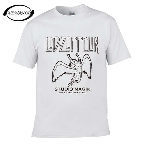 Мода 2017 г. мужские Led Zeppelin печатных футболка Повседневное летние шорты с длинными
