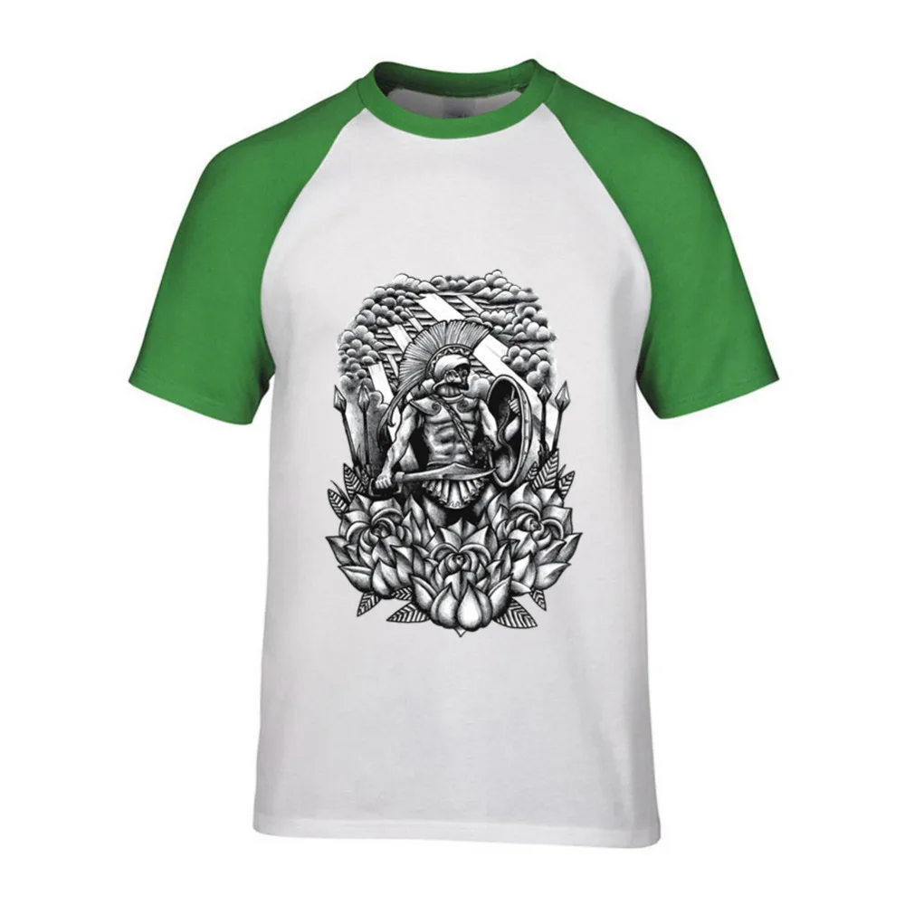 Spartan Soldier and Roses Мужская футболка с принтом брендовая одежда для мальчиков 100%