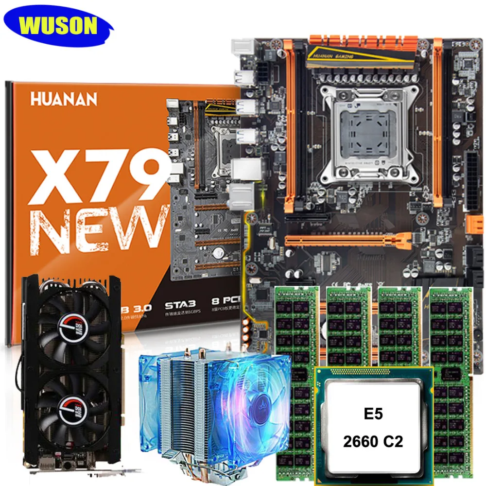 Игровой компьютерный комплект HUANANZHI X79 Deluxe материнская плата M.2 слота процессор