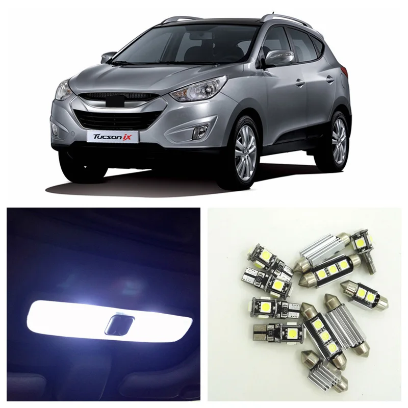 Светодиодный светильник для салона автомобиля 12 шт. белый Hyundai Tucson 2005 2009|car interior led