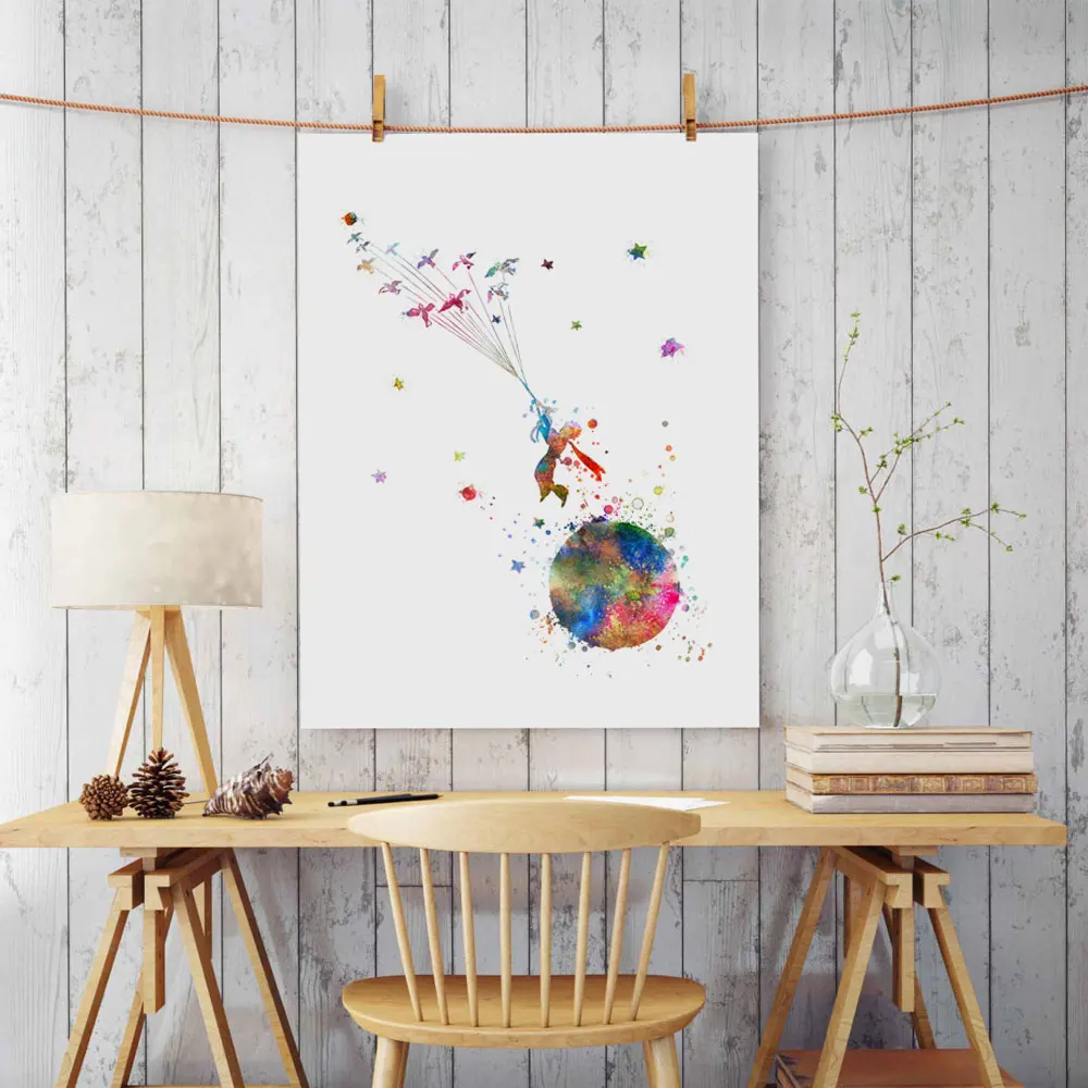 Цветная Акварельная Художественная печать Жикле Настенный декор для детской