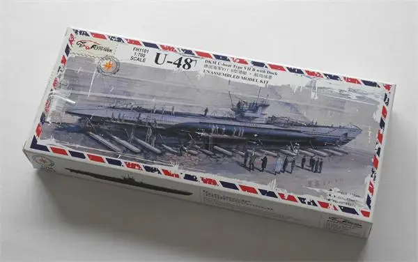 1/700 немецкая VII B подводная лодка U 48 заряженный + док сцена Сборная модель