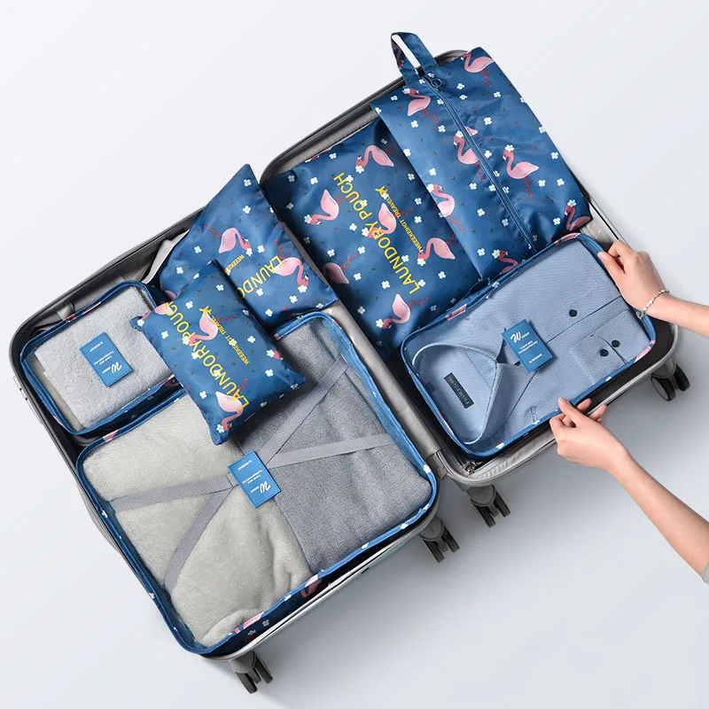 7 шт./компл. Travel Organizer чемодан одежду отделка Портативный раздел чехол для