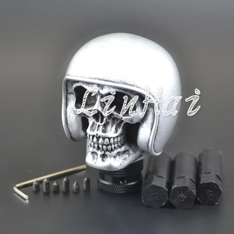 Серебряный Череп универсальный автомобиль грузовик ручной рычаг переключения