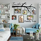 Большое именное семейное дерево с фоторамками Настенная Наклейка для спальни гостиной любовь ветка фоторамки наклейка детская