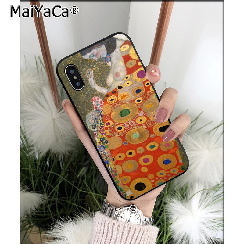 A9 MaiYaCa Gustav Klimt Art Силиконовый ТПУ мягкий черный чехол для телефона для iPhone 8 7 6 6S Plus 5 5S SE XR X XS MAX Coque Shell - Цвет: A9