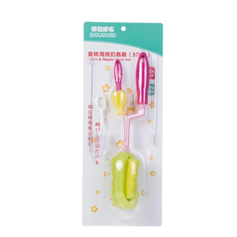 Free Shipping Baby Bottle And Teat Brush 5pcs/set Milk Sponge Material Hygienic and Practical Smart Mom`s Choice |
