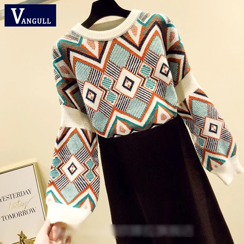 Свитер женский вязаный с круглым вырезом и длинным рукавом | Женская одежда