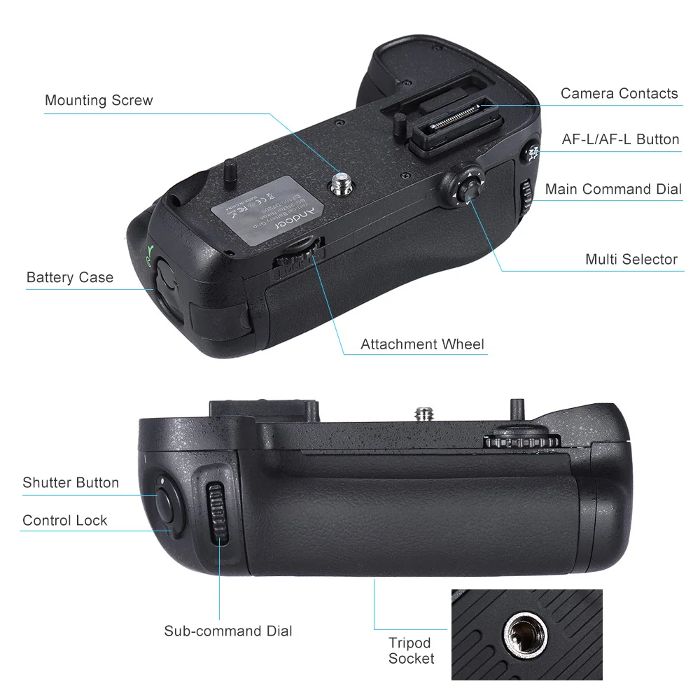 Andoer BG 2N вертикальный Батарейная ручка держатель для Nikon D7100/D7200 DSLR Камера