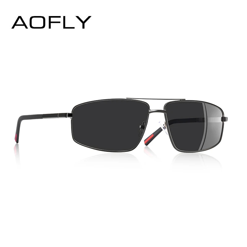 C1Black AOFLY, фирменный дизайн, классические мужские солнцезащитные очки, мужские, для вождения, поляризационные солнцезащитные очки, мужские, металлическая оправа, очки, очки, Gafas, UV400, AF8182 - Цвет линз: C1Black