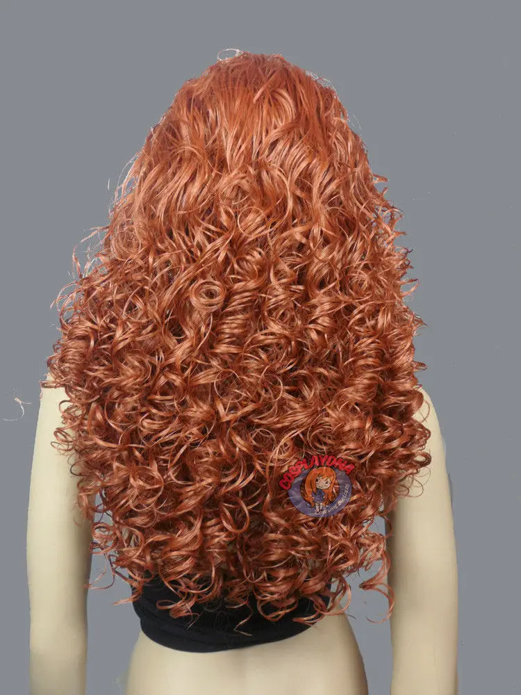 Горячая жаропрочных Партия волос&gt&gt Мерида Принцесса Парик Copper Red Хэллоуин|halloween