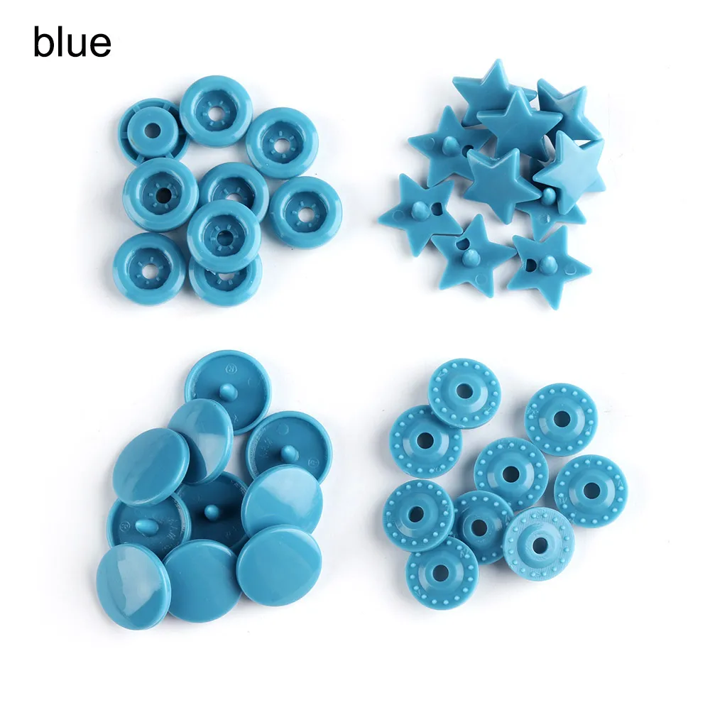blue 10 наборов(40 шт.) пластиковые защелки, аксессуары для одежды, сделай сам, скрапбукинг, для шитья, полимерные кнопки, пресс-шпильки, крепежи, 13 цветов - Цвет: blue