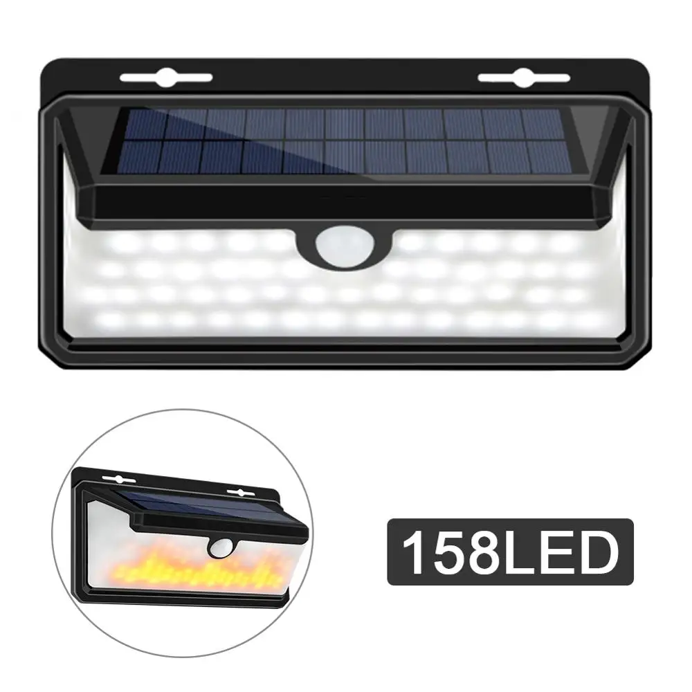 158 LED Солнечный свет наружный датчик движения водонепроницаемый 270 широкий угол