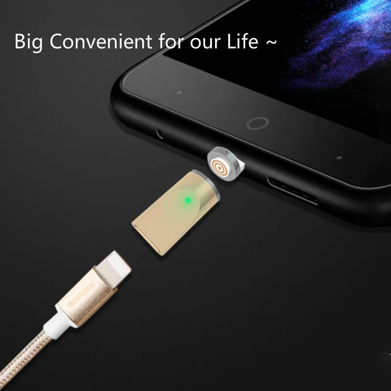 OtgMagnetic Cable adapter Быстрый зарядный разъем LED light micro usb адаптер IOS andriod type C adpater для iphone