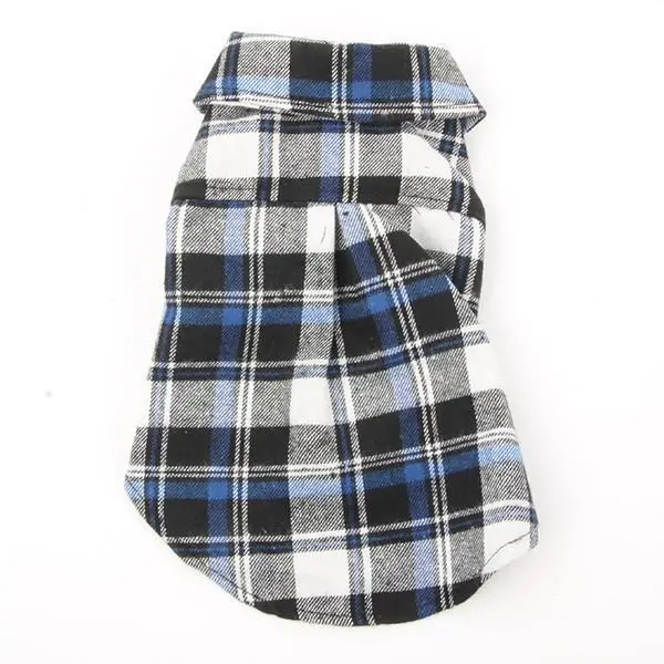 Повседневная рубашка в клетку с отворотом и пуговицами для собак куртка Свитшот
