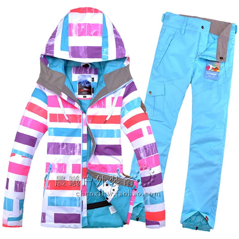 Gsou снег Для женщин лыжный костюм верхняя одежда Пеший Туризм Кемпинг