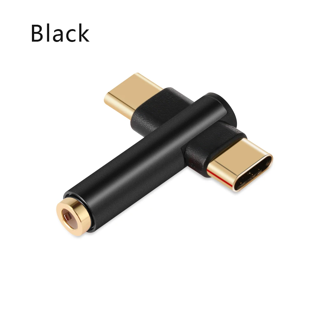 Черный 3в1 usb type C до 3,5 мм разъем для наушников адаптер для зарядки наушников конвертер для Xiaomi 8 9 samsung S10 S9 huawei Mate20 - Цвет: Черный