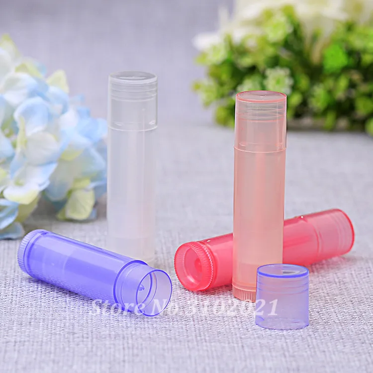 300x5ml 5g DIY пустой Красочный прозрачный бальзам помада для губ трубка горлышко