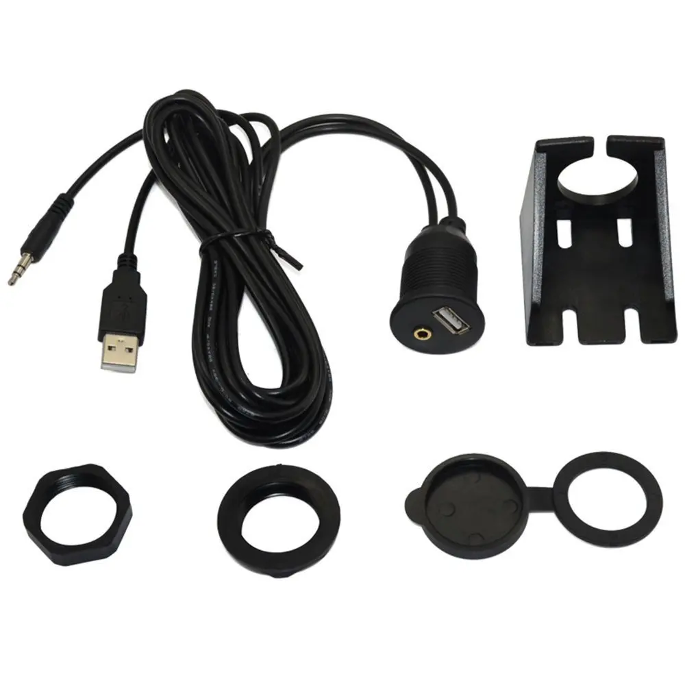 1 м DC водонепроницаемый МФ USB 2 0/AM/AF аудио разъем AUX удлинитель Панель Крепление