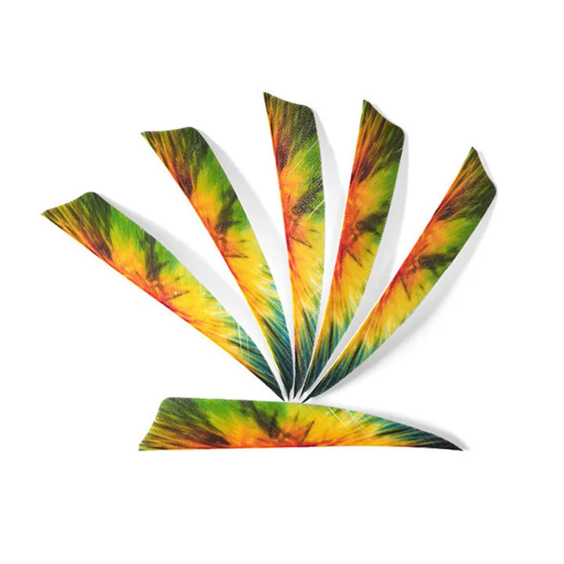 Color1 50pcs 4inch Arrow Feathers Colorful Natural Turkey Feather Right Wing Fletches Vanes For Hunting Shooting Arcehry Accessories - Цвет: Color1