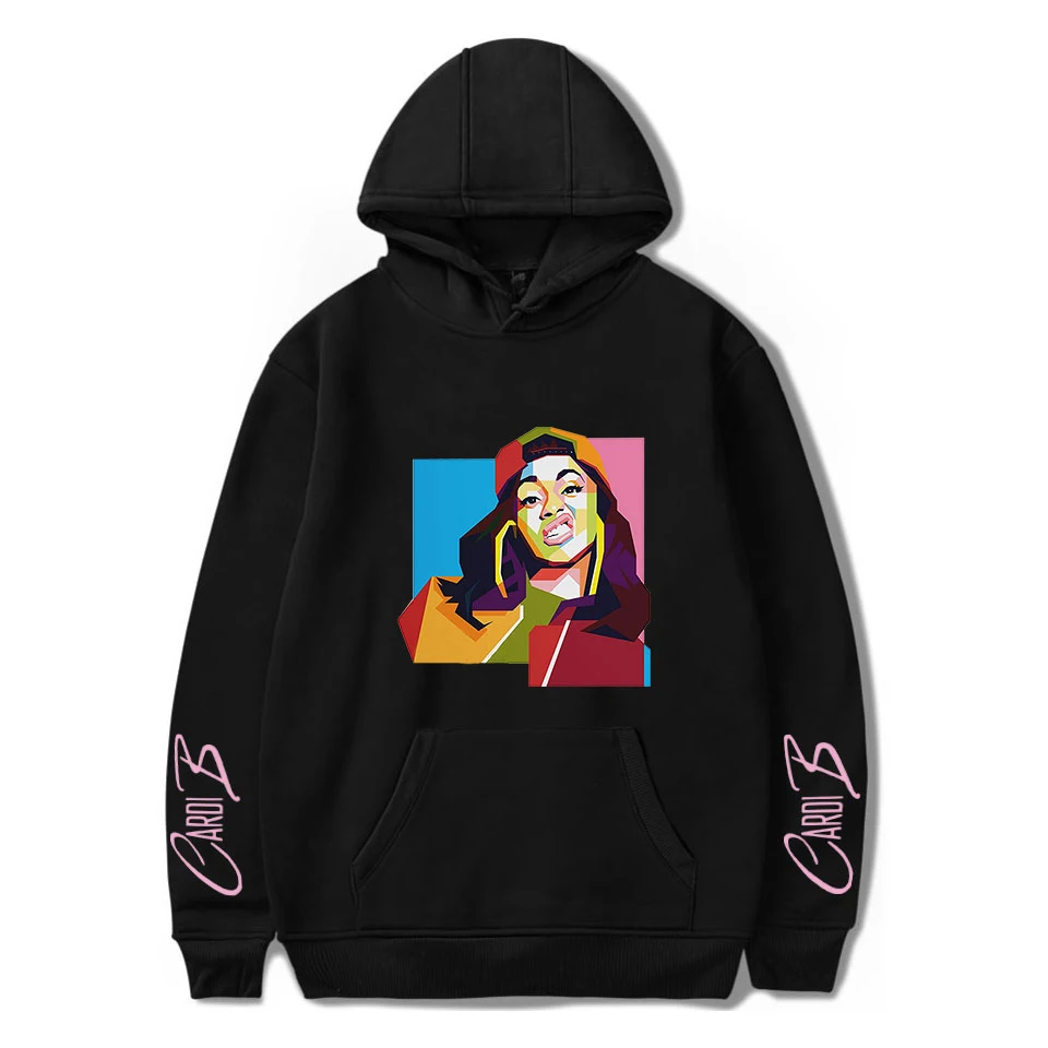 2019 Cardi B Печать Повседневная Удобная крутая kpop популярные толстовки Толстовка
