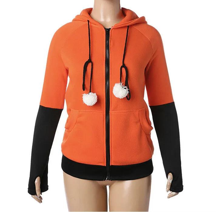 Аниме лиса ИП с капюшоном Лисьи ушки Косплэй костюм куртка Свитшот на Хэллоуин
