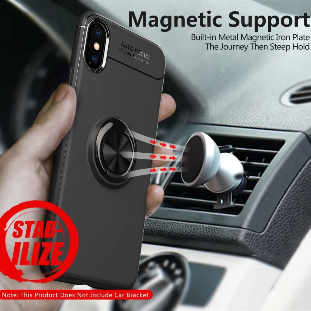 Phone case Full Protection Soft TPU Back Cover Shell For iPhone X 8 7 6 6s 5 plus With Luxury Finger Ring Holder Magnet Bracket |