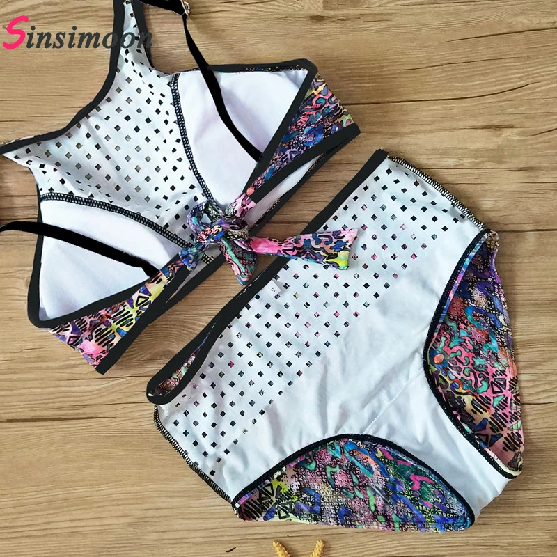 Женский комплект бикини с высокой талией новый ретро винтажный купальник