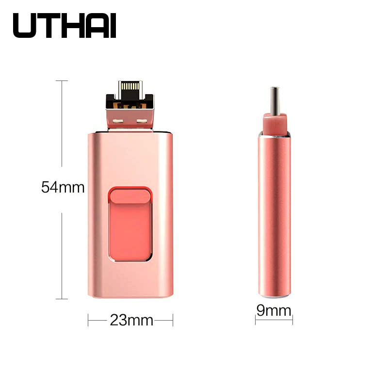 UTHAI C17 USB для вспышки lightning 4в1 Type c/Lightning/MicroUSB/USB iPhone 8 11 XR Металл 64 ГБ 32 128 ГБ|USB