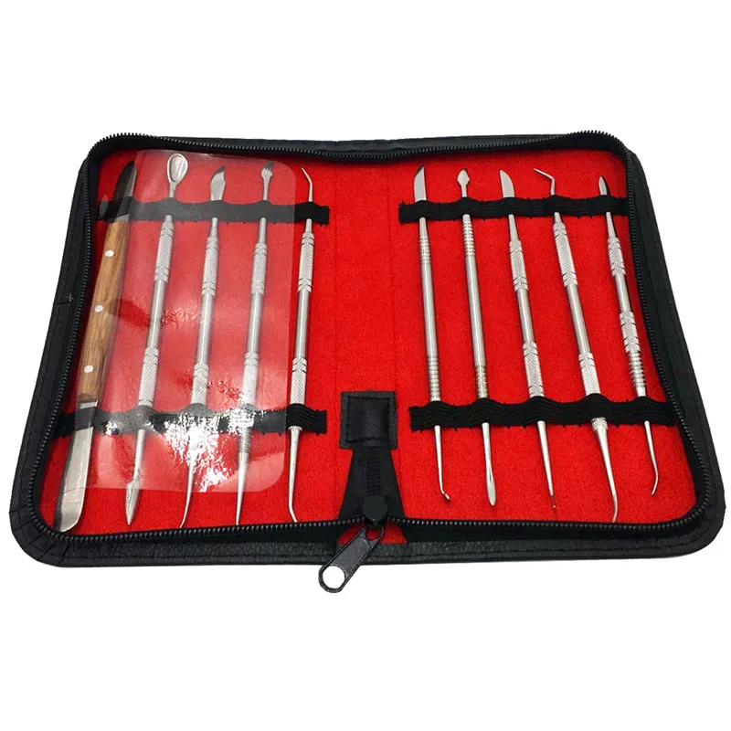 

10pcs High Quality Dental Lab Equipment Wax Carving Tools Set Surgical Dentist Sculpture Knife Instruments Tool Kit