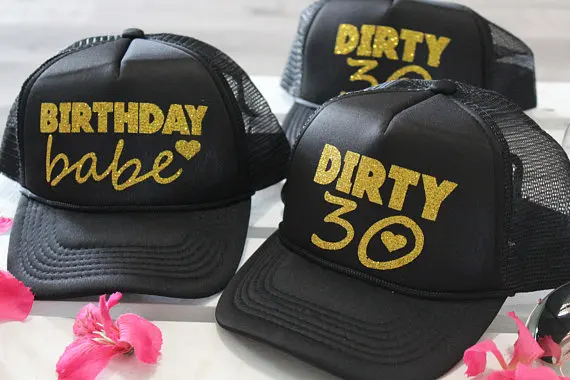 Персонализированные текстовые блестки 30 дней рождения babe squad dirty thirty сетчатый